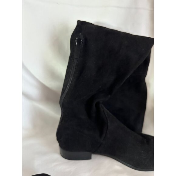 Steve Madden ODESSA Black Moc Suede Back Zip Over The Knee Boots Thigh High Size - Picture 6 of 6